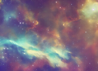 Wall Mural - cosmic background with nebula and stars - generative ai