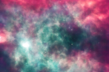 Wall Mural - space background with vibrant nebula and stars - generative ai