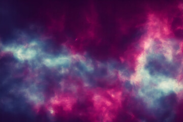 Wall Mural - gas nebula clouds with stars in deep space - psychodelic - generative ai