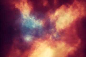 Wall Mural - galaxy with colorful nebula shiny stars and heavy space dust clouds - backround - deep space - gener