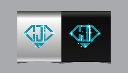 Fototapete - CJC Logo letter monogram with diamond shape design template.

