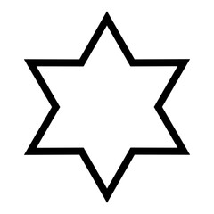 Wall Mural - Simple monochrome vector graphic of a six pointed star on a white background. All sides and angles are mutually equal