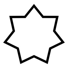 Wall Mural - Simple monochrome vector graphic of a seven pointed star on a white background. All sides and angles are mutually equal