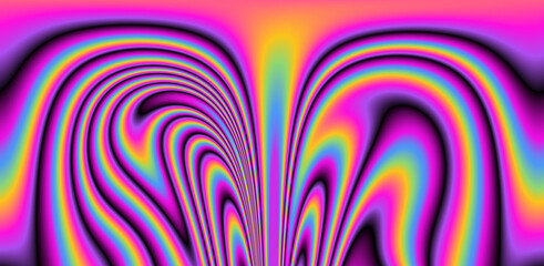 Aufkleber - Abstract trippy background with marbled ebru texture and multicolored streaks. 