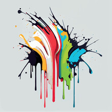 Smears, Blots Of Colored Paint On A White Background, Multicolored Colors, Rainbow - Vector