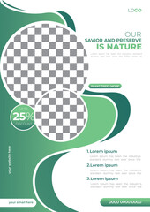 Protect World Green Nature Flyer template for Save the Environment