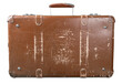 Old Used brown travel Suitcase