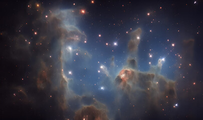 Wall Mural - gas nebula - stars - sun - pillars of creation - deep space - astrophotograph - galaxys - deep field