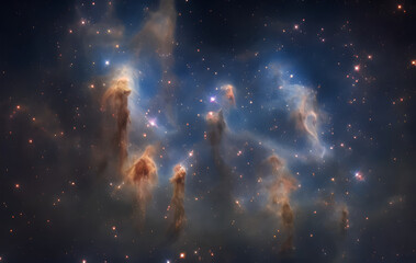 Wall Mural - gas nebula - stars - sun - pillars of creation - deep space - astrophotograph - galaxys - deep field