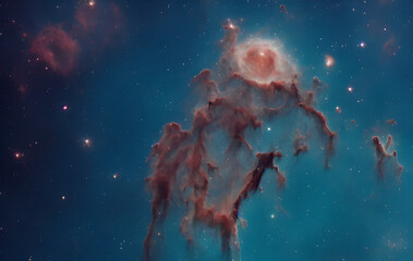 Wall Mural - gas nebula - stars - sun - pillars of creation - deep space - astrophotograph - galaxys - deep field