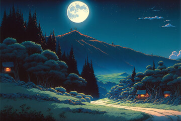 supermoon. superb anime-styled and dnd environment