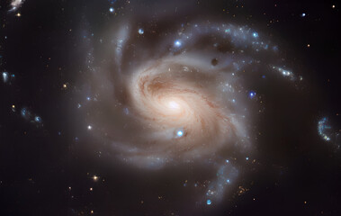 Wall Mural - galaxie with stars in deep space - sun - astrophotograph - deep field - astronomy - cosmology - astr