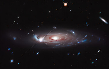 Wall Mural - galaxie with stars in deep space - sun - astrophotograph - deep field - astronomy - cosmology - astr