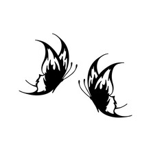 Vector Illustration Of Two Black Butterflies