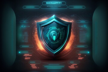 Wall Mural - Firewall Internet Security Connection: Protecting Your Online World from the Dark Side of the Cosmos - A Modern Illustration of Technology, Energy, and Science in the Universe