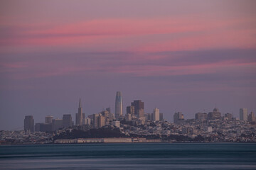 Sticker - city skyline at sunset