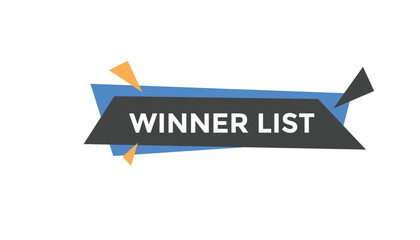 winner list button web banner templates. vector illustration