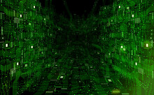 Abstract Green Circuit Background