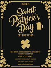 Saint Patrick's Day Celebration Party Flyer Poster Social Media Post Design