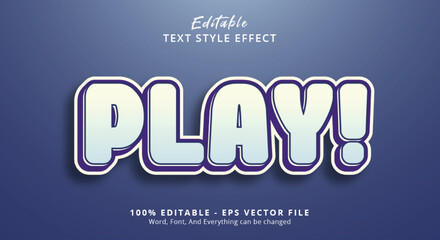 Poster - Editable text effect, Play text on blue comic color style effect