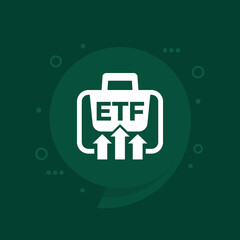 Wall Mural - ETF portfolio growth icon, exchange traded funds vector