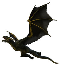 Green Dragon Wyvern 3d Render Fantasy Creature