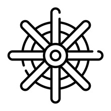 An Amazing Icon Of Ship Rudder, Creative Design Vector Of Boat Steering