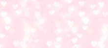 Happy Valentines Day Banner Background. Valentines Day Greeting Card With Hearts 