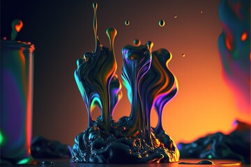 Poster - Fluid abstract colors dimension look background. Generative AI