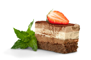 Wall Mural - cheesecake with strawberries