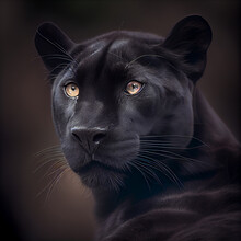 Close Up Portrait Of A Panther. Generative Ai.