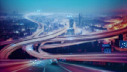 Aufkleber - 未来の道路とテクノロジー