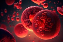 Human Red Blood Cells. Generative AI