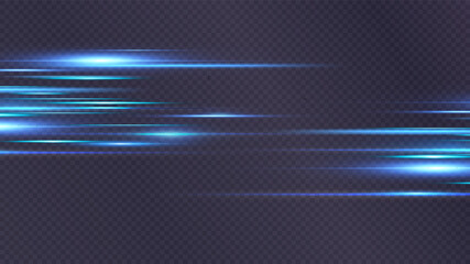 Poster - Vector illustration of a blue color. Light effect. Abstract laser beams of light. Chaotic neon rays of light 