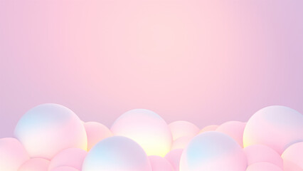 Wall Mural - 3d rendered soft pastel pink gradient color clouds.