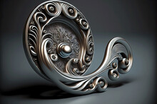 Beaful Silver Door Handle With Round Twisted Decoration