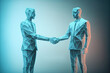 Business agreement concept, with two businesspeople shaking hands in agreement, Generative AI illustration