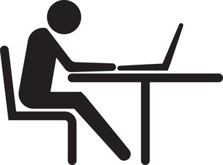 Business Person Working Online on a Laptop Icon