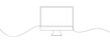 © CreativeEhvan - continuous line drawing of computer desktop vector illustration.  Linear background of computer sign. Continuous line drawing.