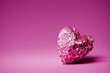 Pink glitter heart on a pink background, Love, Valentine's background