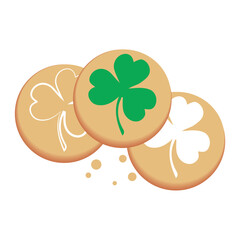 Canvas Print - Tasty cookies for St. Patrick's Day celebration on white background