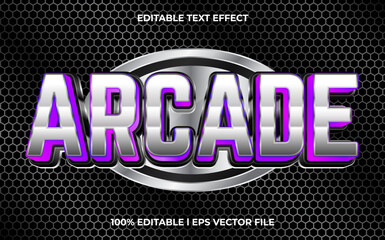 Poster - Arcade editable text effect, lettering typography font style, esport 3d text for tittle
