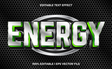 Poster - energy editable text effect, lettering typography font style, technology 3d text for tittle