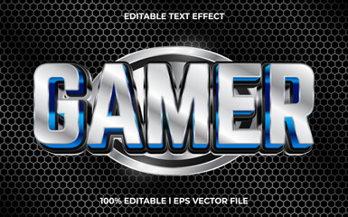 Poster - Gamer editable text effect, lettering typography font style, esport 3d text for tittle