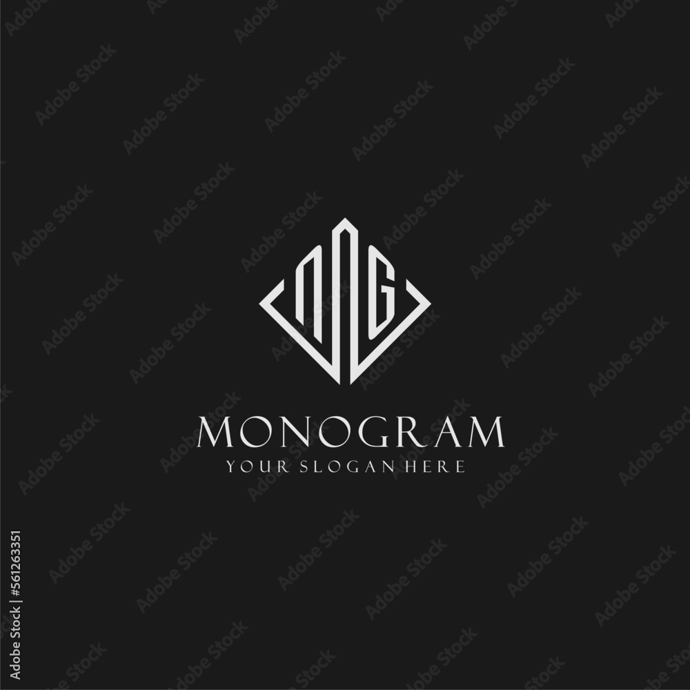 Letter NG logo with rhombus square design style Stock Vector | Adobe Stock
