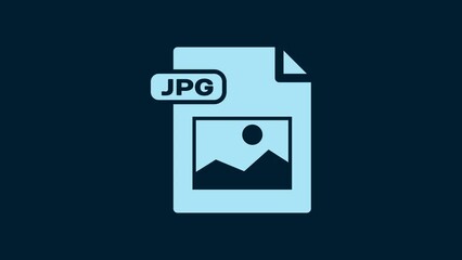 Poster - white jpg file document. download image button icon isolated on blue background. jpg file symbol. 4k