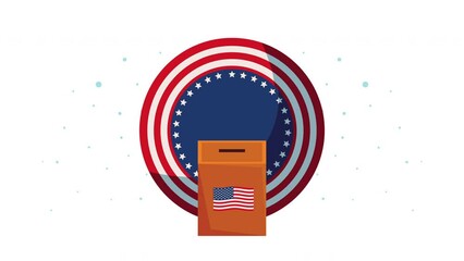 Sticker - urn in flag usa election day