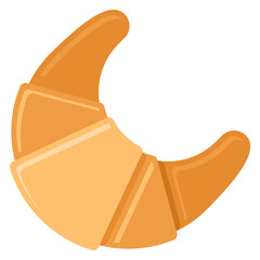 Sticker - Croissant flat icon. Sweet french dessert pastry