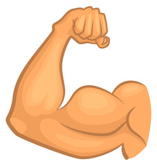 Sticker - Biceps icon. Strong arm muscle. Athletic hand