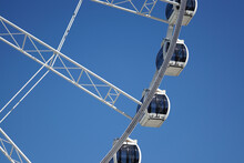 Close up of ferris wheel carriages